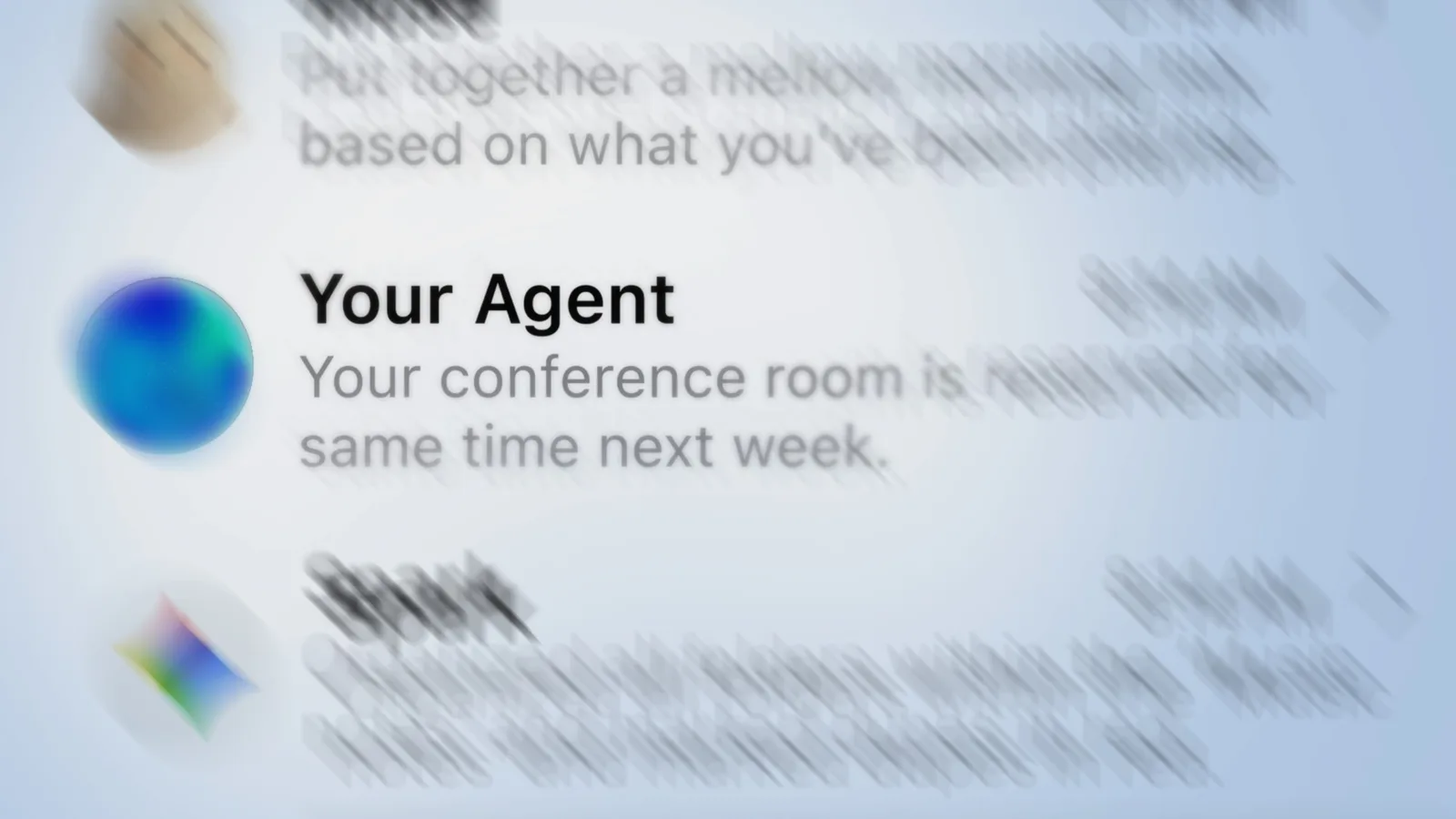 The Venn agent’s message: “Your conference room is reserved for same time next week.”